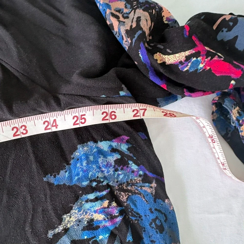 Free People Womens Floral Meadow Lark Blouse Long Sleeve‎ Top Oversized Size XS